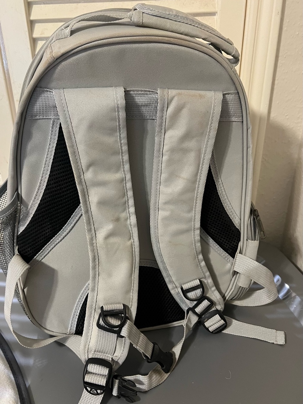 Expandable Bubble Pet Carrier Backpack in Light Gray & White - Picture 11 of 16